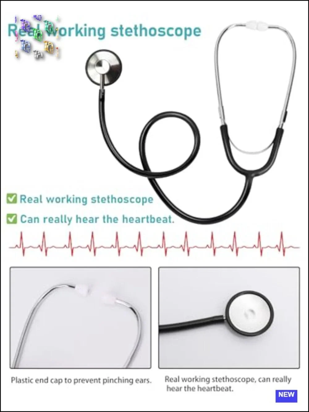 Kids Doctor Costume 7pcs Pretend Play Scrubs with Real Stethoscope